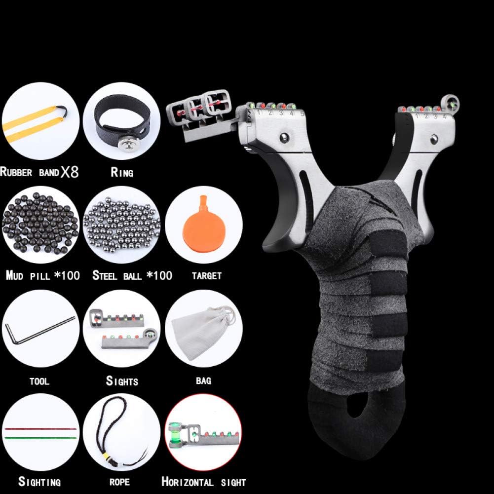 2. CUHSPOL Slingshot 2.0 Catapult for Adults/Children, Professional Outdoor Hunting Stainless Steel slingshots with 8pcs Slingshot bands and 200pcs Slingshot Ammo