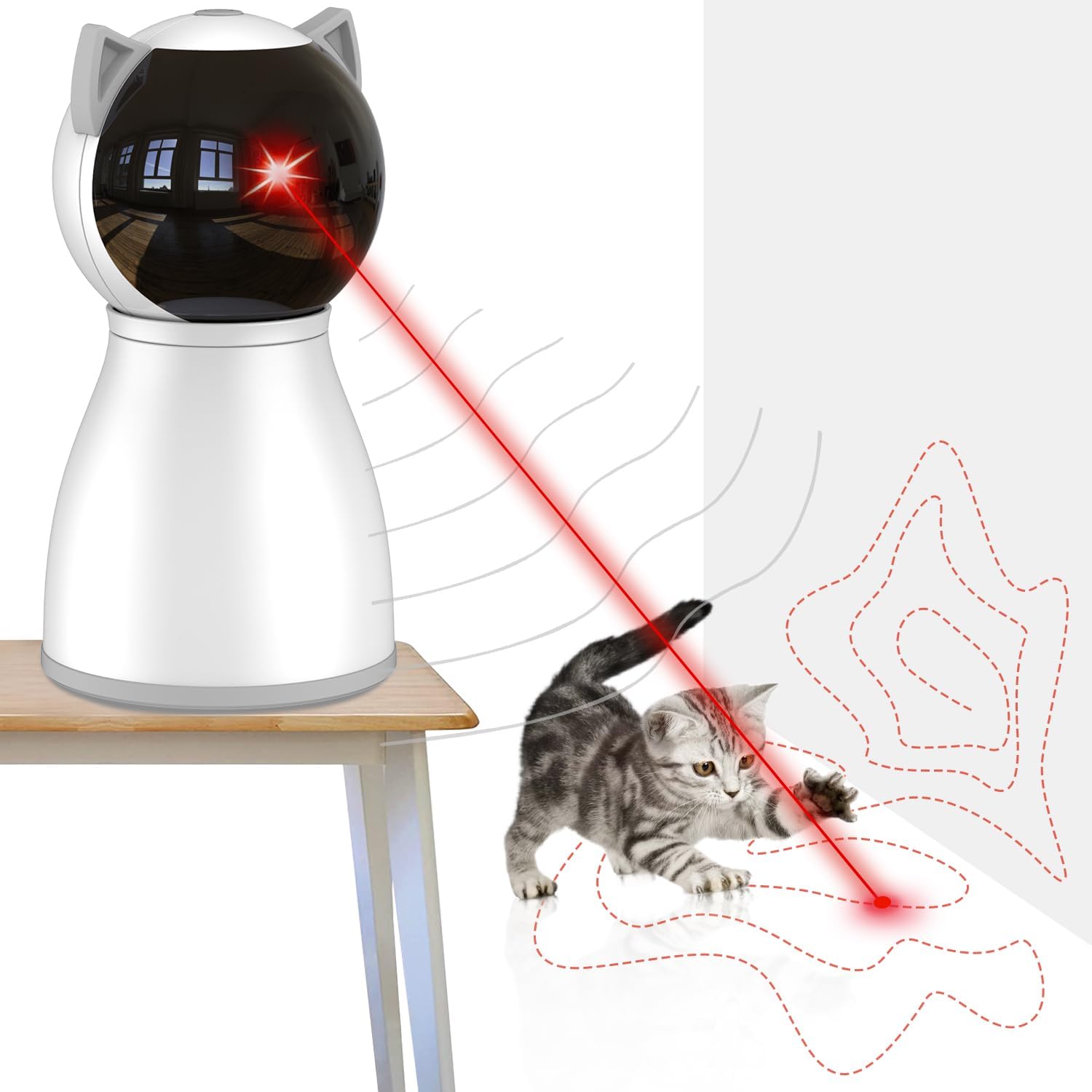 9. YVE LIFE Cat Laser Toy Automatic for Indoor Cats, Motion Activated Interactive Cat Toys for Kitten/Dogs,USB Rechargeable,Fast and Slow Circling Pattern,Automatic On/Off and Silent