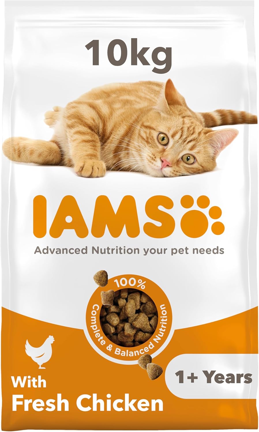 Iams Vitality Adult Cat Food With Fresh Chicken - 10kg