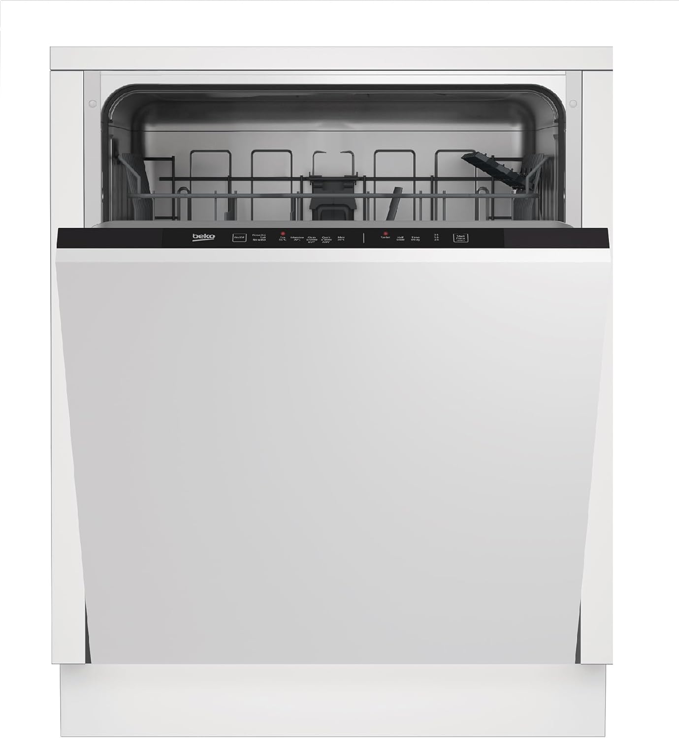 Beko DIN15X20 Full-size Integrated Dishwasher | Black Control Panel 60 cm Full size with 13 Place Setting | x30 Minute Quick Wash Technology [Energy Class E]